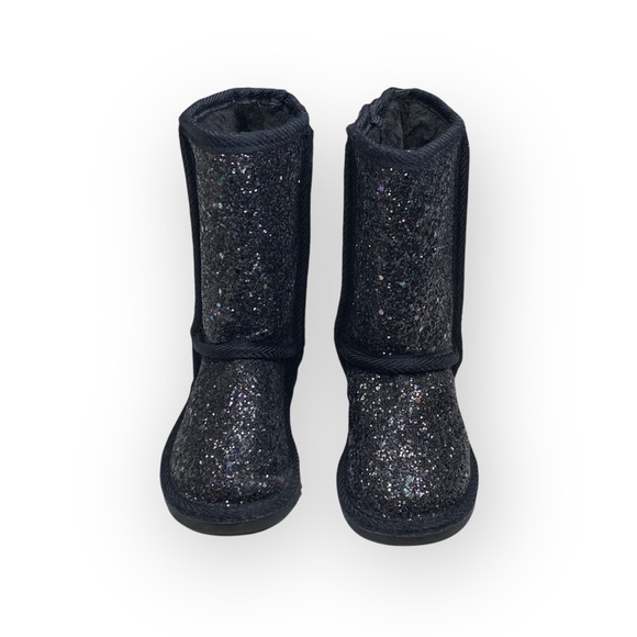 new Fab Kids ❁ JustFab FabKids Glitter Fuzzy Ugg Boot Boots ❁ Black ❁ 7 Toddler - Picture 8 of 16